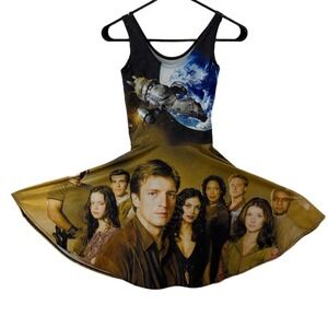 Living Dead Clothing Skater Dress Firefly Serenity AOP TV Space Stretch Pocket